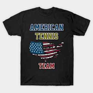 American Tennis tennis racquet, tennis mom, tennis, serve, tennis court, racket, love tennis, tennis ball, backhand T-Shirt